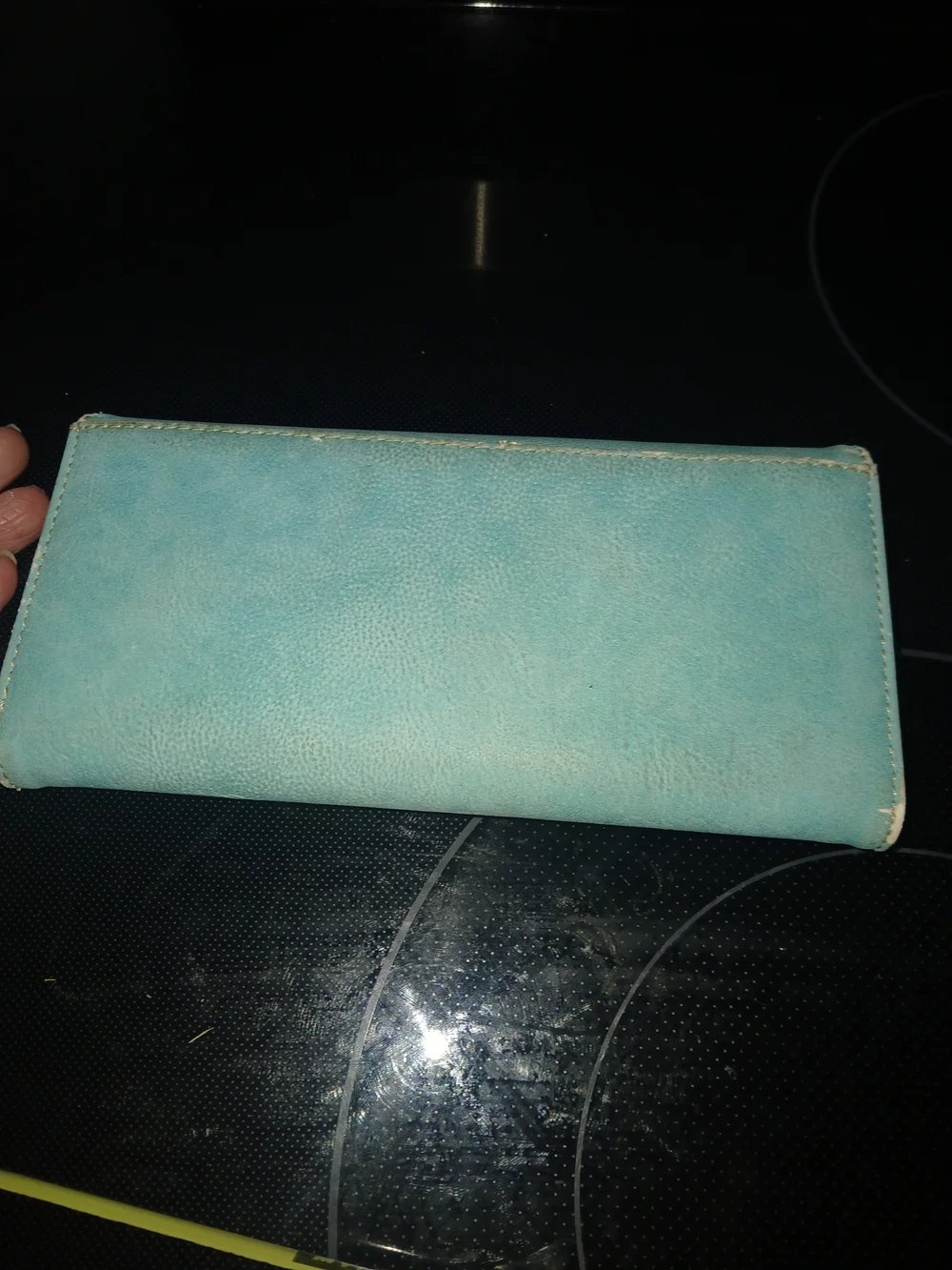 Disney Aqua Blue Wallet with Gold Mickey Accent
